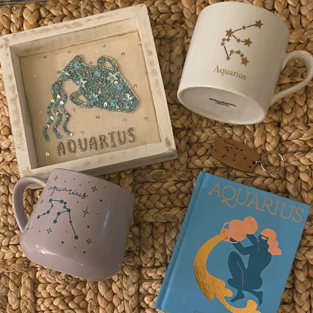 Aquarius Zodiac Mugs, Picture, Keychain, and Book